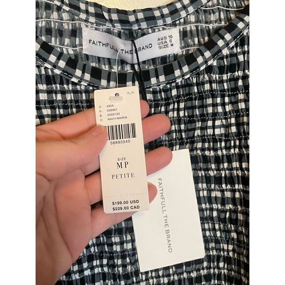 NWT Anthropology Faithfull the Brand Milia Smocked Mini Dress size MP - Picture 7 of 12